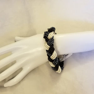 Handmade Braided Seed Bead Bracelet Black